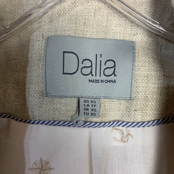 Dalia Linen Cotton Blend Structured One Button Blazer NWOT - Picture 11 of 12